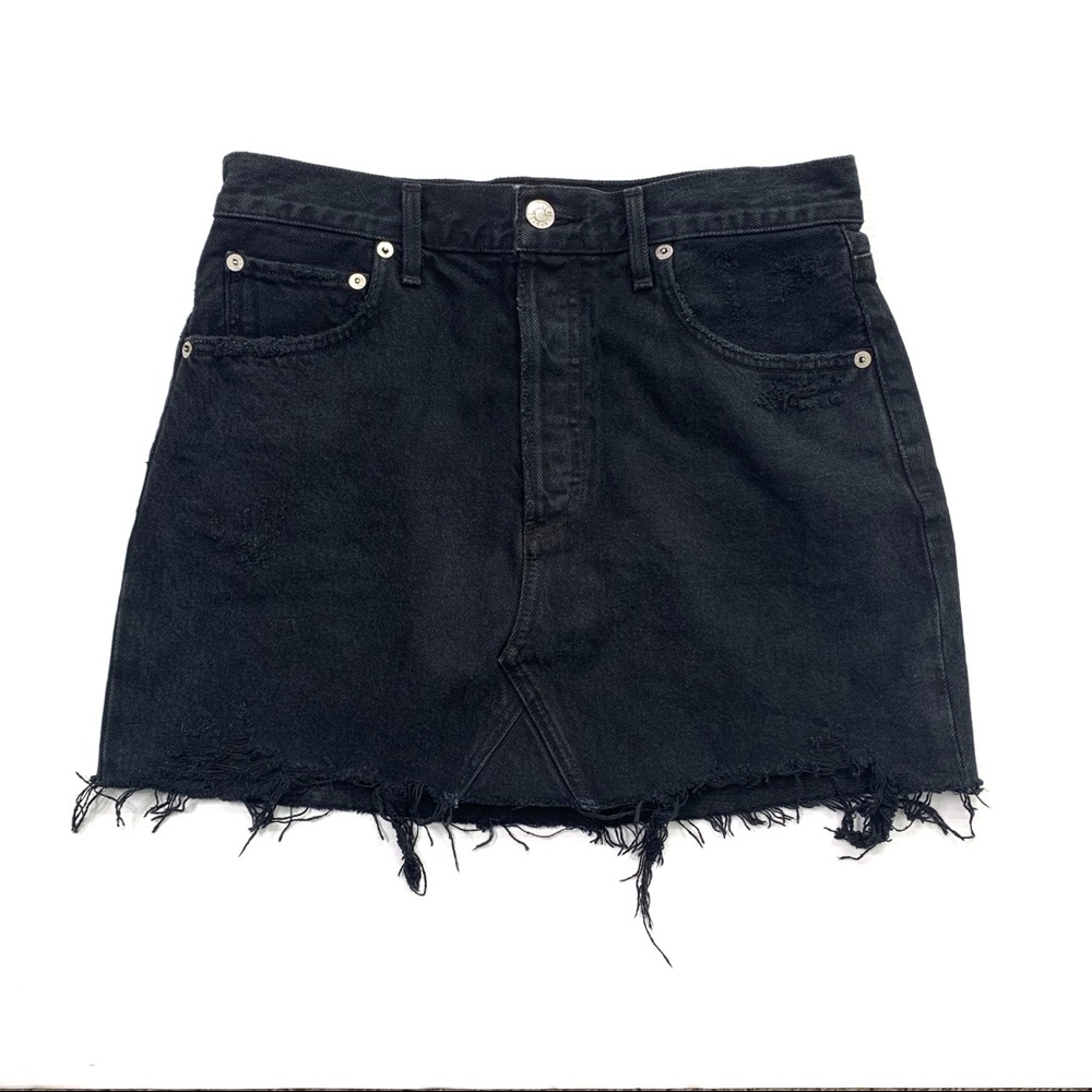 AGOLDE QUINN MINISKIRT BLACK ROCK